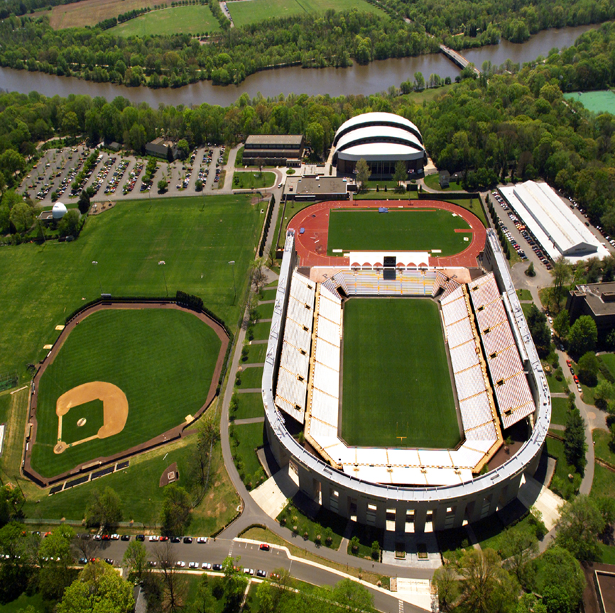 Aerial photograph of stadium.